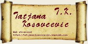 Tatjana Kosovčević vizit kartica